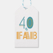 40 & Fab Modern Birthday Cadeaulabel (Voorkant)