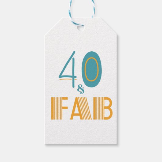40 & Fab Modern Birthday Cadeaulabel (Voorkant)