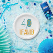 40 & Fab Modern Birthday Papieren Bordje (Feest)