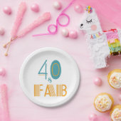 40 & Fab Modern Birthday Papieren Bordje (Feest)