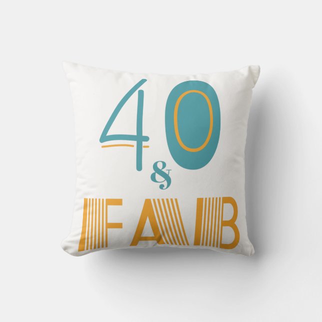 40 & Fab Moderne Verjaardag Kussen (Voorkant)