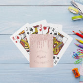 40 fabelachtige roos gouden glitterdruppels pokerkaarten