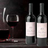 40 fabelachtige verjaardag roos goud glitter roze wijn etiket