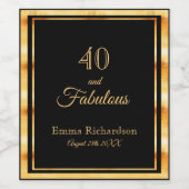 40 fabelachtige zwarte goudelegante naam wijn etiket (Enkel label)