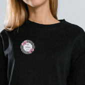 40 fabelroze rozen zwarte witte strepen ronde button 5,7 cm