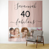 40 fabuleuze roze gouden fotonaam wandkleed (In situ)