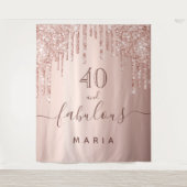 40 fabuleuze verjaardag glitter roze goud schitter wandkleed (Voorkant)