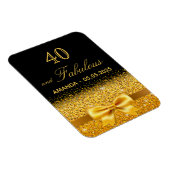 40 fabuleuze verjaardag zwart goud save the date magneet (Rechterzijde)