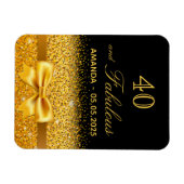 40 fabuleuze verjaardag zwart goud save the date magneet (Horizontaal)