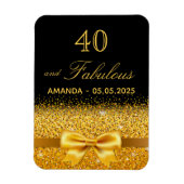 40 fabuleuze verjaardag zwart goud save the date magneet (Verticaal)