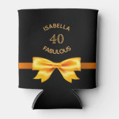 40 fabuleuze verjaardagsfeest zwarte gouden strik blikjeskoeler (Voorkant)