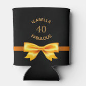 40 fabuleuze verjaardagsfeest zwarte gouden strik blikjeskoeler (Achterkant)