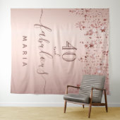 40 fabuleuze verjaardagssterren roze goud glans gl wandkleed (In Situ (horizontaal))