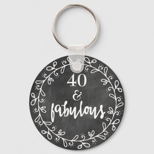 40 & Fabulous - 40e verjaardag Aangepaste Sleutelh Sleutelhanger (Voorkant)