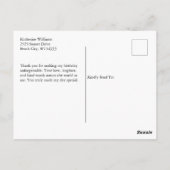 40 & Fabulous 40e verjaardag Foto Zwart Bedankt Briefkaart (Achterkant)