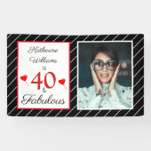 40 & Fabulous 40e Verjaardag Foto Zwart Wit 3x5 Spandoek (Horizontaal)