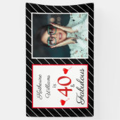 40 & Fabulous 40e Verjaardag Foto Zwart Wit 3x5 Spandoek (Verticaal)