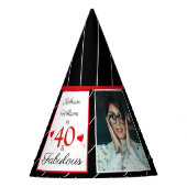 40 & Fabulous 40e Verjaardag Foto Zwart & Wit Feesthoedjes (Voorkant)