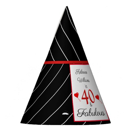 40 & Fabulous 40e Verjaardag Foto Zwart & Wit Feesthoedjes (Links)