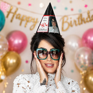 40 & Fabulous 40e verjaardag Foto Zwart & Wit Feesthoedjes