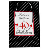 40 & Fabulous 40e Verjaardag Foto Zwart & Wit Medium Cadeauzakje (Voorkant)