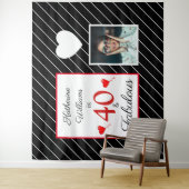 40 & Fabulous 40e Verjaardag Foto Zwart & Wit Wandkleed (In situ)