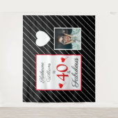 40 & Fabulous 40e Verjaardag Foto Zwart & Wit Wandkleed (Voorkant)
