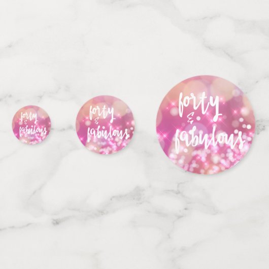 40 & Fabulous, 40e verjaardag Roze glamour Confetti (Voorkanten)