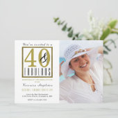40 & Fabulous 40th Birthday Party Invitation Kaart (Staand voorkant)