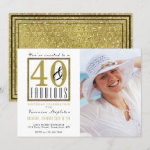 40 & Fabulous 40th Birthday Party Invitation