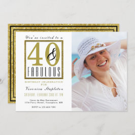 40 & Fabulous 40th Birthday Party Invitation Kaart