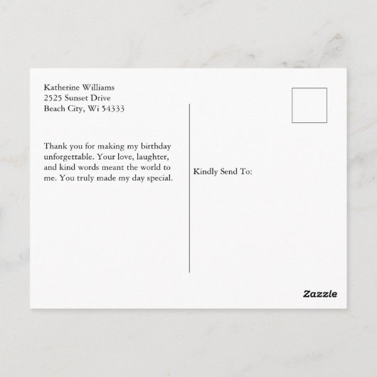 40 & Fabulous 40th Verjaardag Foto Zwart Dank u Briefkaart (Achterkant)