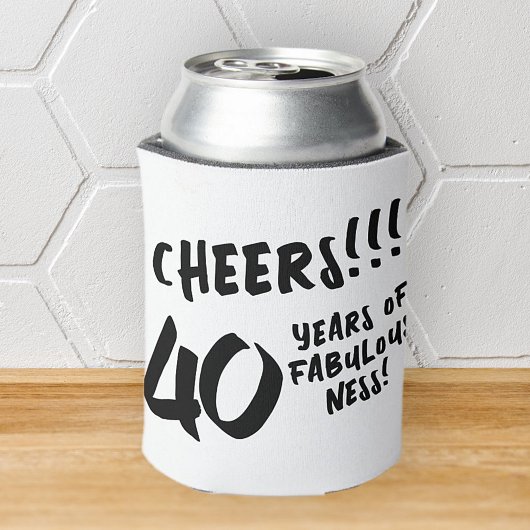 40 & Fabulous Birthday Modern Simple Custom Photo Blikjeskoeler