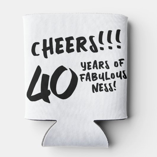 40 & Fabulous Birthday Modern Simple Custom Photo Blikjeskoeler (Achterkant)