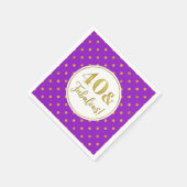 40 & Fabulous Birthday Paars White Gold Servet (Hoek)