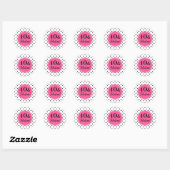 40 & Fabulous Birthday Pink Black White Stippen Ronde Sticker (Vel)