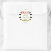 40 & Fabulous Birthday Zwart Goud Waterverf Ronde Sticker (Tas)