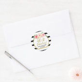 40 & Fabulous Birthday Zwart Goud Waterverf Ronde Sticker (Envelop)