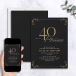 40- & Fabulous Black- en Gold-kalligrafie, zaterda Kaart<br><div class="desc">Het is je speciale verjaardag, en het is tijd om te vieren! Wil je de beste baard in de stad gooien? Zorg ervoor dat het met de hoogste stijl begint met deze uitnodiging van 12.00 uur 's ochtends voor 's avonds in 't zwart en 's avonds in 't donker. Het...</div>