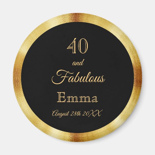 40 fabulous black gold name magneet (Voorkant)