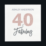 40 Fabulous Blush Pink Glitter 40th Birthday Party Servet<br><div class="desc">Het vieren van het draaien 40 in stijl met dit elegante douane 40th verjaardagsontwerp, 40 en geweldig in wazige roze glitter en zwart en jouw naam in het schitterende manuscriptkalligrafie. Exclusief voor u ontworpen door Happy Dolphin Studio. Als je hulp nodig hebt, kun je contact met ons opnemen via onze...</div>