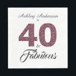 40 Fabulous Burgundy Glitter 40th Birthday Party Servet<br><div class="desc">Viel het draaien 40 in stijl met dit elegante 40e verjaardagsontwerp, 40 en geweldig in glitter, glitter en zwart en jouw naam in de kalligrafie van het chique script. Exclusief voor u ontworpen door Happy Dolphin Studio. Als je hulp nodig hebt, kun je contact met ons opnemen via onze winkel....</div>