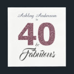 40 Fabulous Burgundy Glitter 40th Birthday Party Servet<br><div class="desc">Viel het draaien 40 in stijl met dit elegante 40e verjaardagsontwerp, 40 en geweldig in glitter, glitter en zwart en jouw naam in de kalligrafie van het chique script. Exclusief voor u ontworpen door Happy Dolphin Studio. Als je hulp nodig hebt, kun je contact met ons opnemen via onze winkel....</div>
