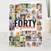 40 & Fabulous Editable Big Photo Collage Birthday Kaart (Voorkant)