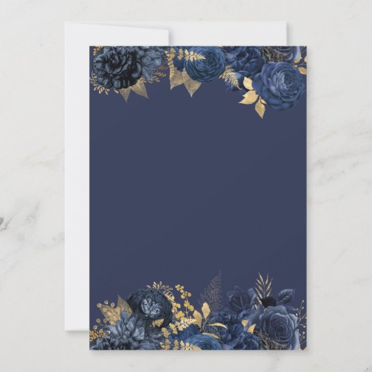 40 & Fabulous Elegant Sapphire Formal Birthday Inv Kaart (Achterkant)