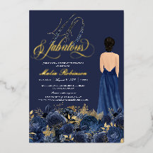 40 & Fabulous Elegante Blauwe & Gouden Verjaardag