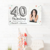 40- & Fabulous Foil-ballonbanden Foto Birthday Spandoek (Insitu)