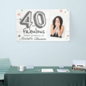 40- & Fabulous Foil-ballonbanden Foto Birthday Spandoek (Beurs)