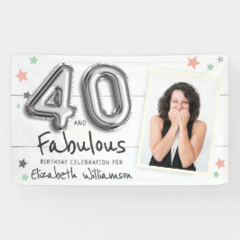 40- & Fabulous Foil-ballonbanden Foto Birthday Spandoek