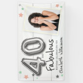 40- & Fabulous Foil-ballonbanden Foto Birthday Spandoek (Verticaal)